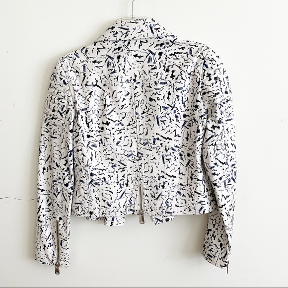 Roschterra Abstract Painted Moto Leather Jacket - Picture 11 of 15